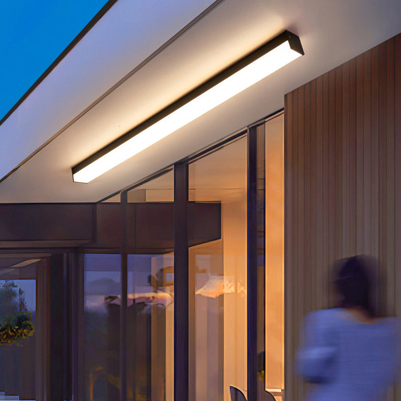 Moderner minimalistischer langer rechteckiger Aluminium-PC-LED-Einbau-Deckenleuchte für Außenpatio