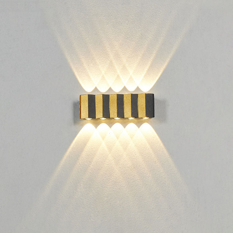 Moderne Licht Luxus Gold Aluminium Außen Wasserdicht Terrasse LED Wandlicht Lampe