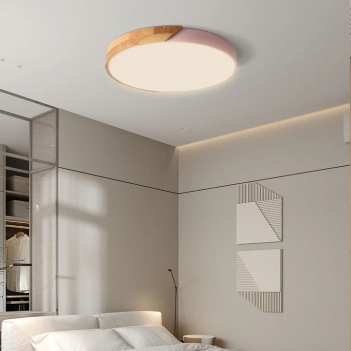 Skandinavische Holz-LED-Deckenleuchte
