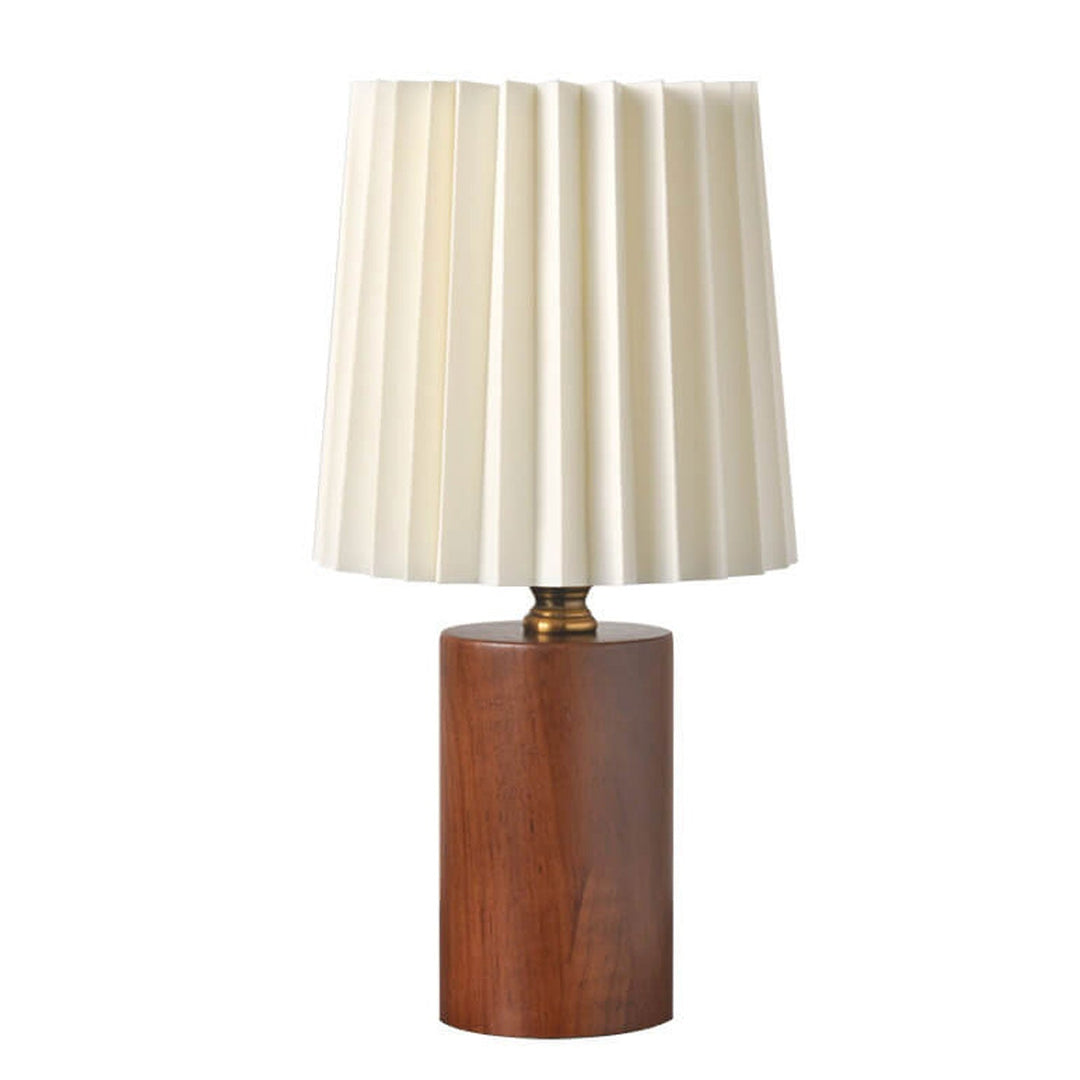 Vintage Korean Falt Säule Massivholz Basis 1-Licht Tischlampe