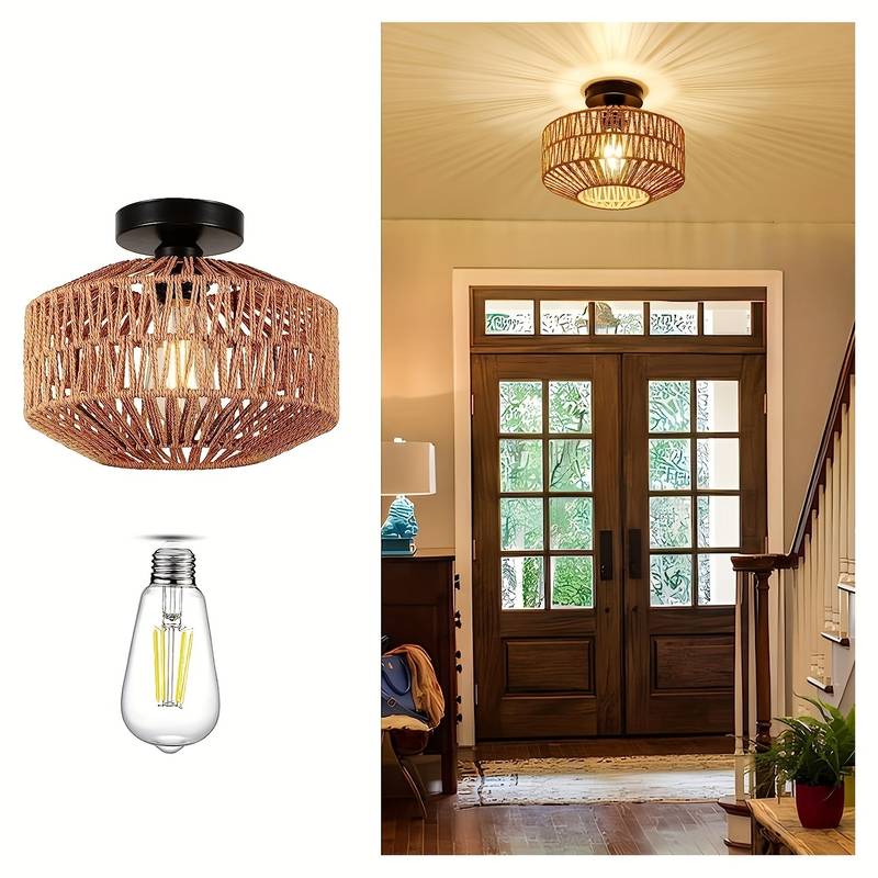 WovenCap Deckenleuchte - Boho Chic - Rustikale Eleganz - Moderne Vielseitigkeit