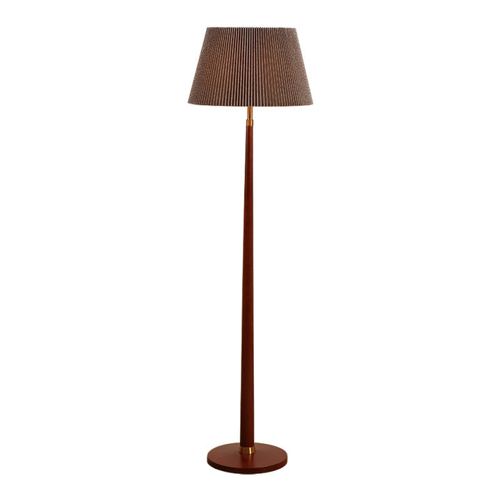 Mid-Century Modern Stehlampe mit geplecktem Schirm