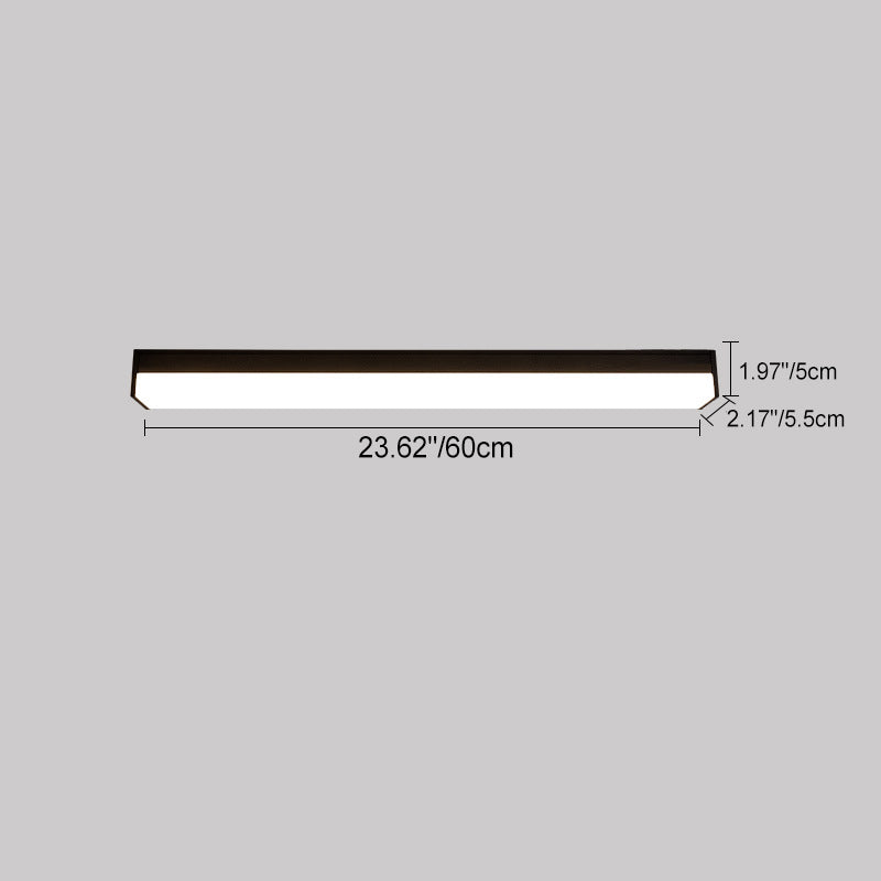 Moderner minimalistischer langer rechteckiger Aluminium-PC-LED-Einbau-Deckenleuchte für Außenpatio