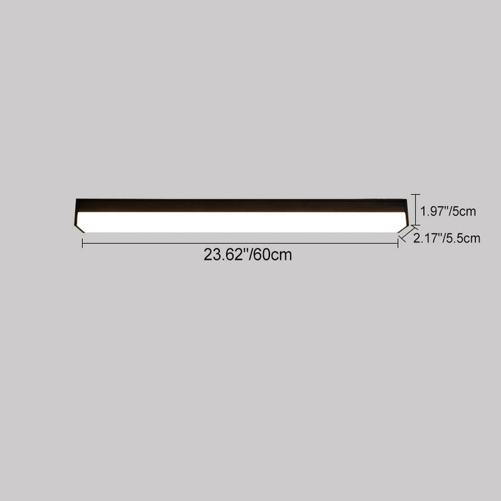 Moderner minimalistischer langer rechteckiger Aluminium-PC-LED-Einbau-Deckenleuchte für Außenpatio
