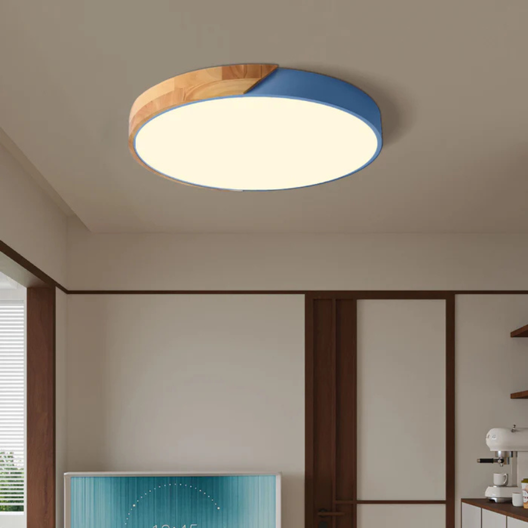 Skandinavische Holz-LED-Deckenleuchte
