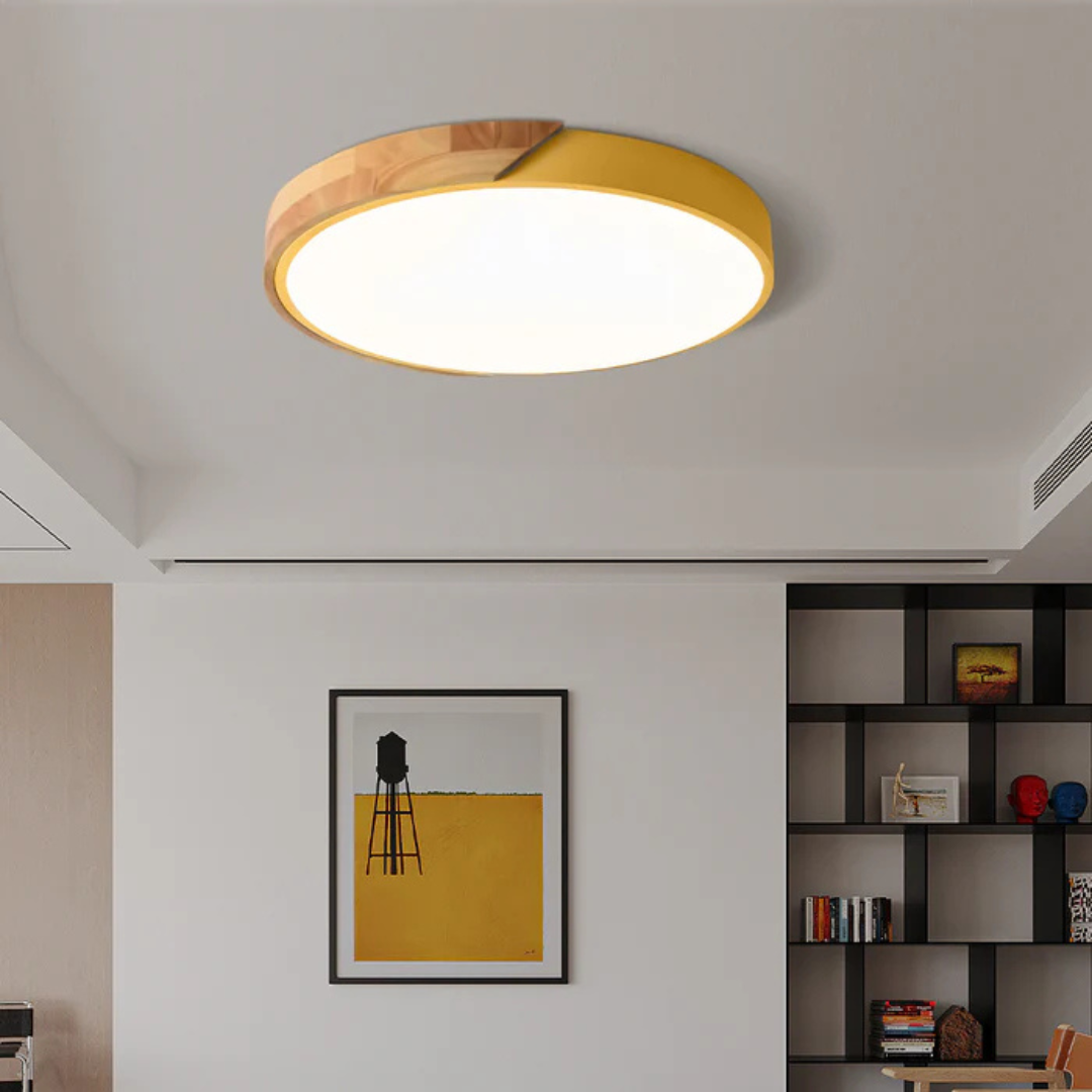 Skandinavische Holz-LED-Deckenleuchte