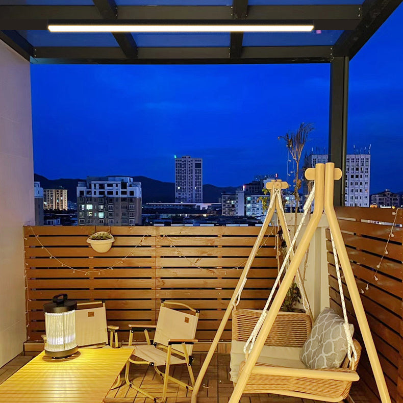 Moderner minimalistischer langer rechteckiger Aluminium-PC-LED-Einbau-Deckenleuchte für Außenpatio