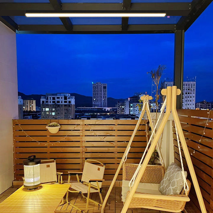 Moderner minimalistischer langer rechteckiger Aluminium-PC-LED-Einbau-Deckenleuchte für Außenpatio