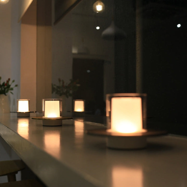 Glas Kerzen Tischlampe