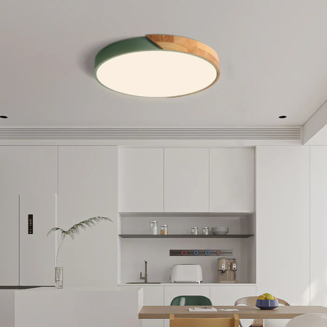 Skandinavische Holz-LED-Deckenleuchte