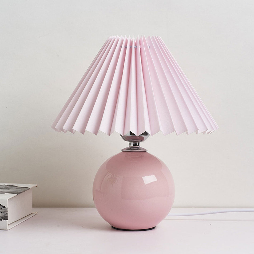 Nordic minimalist 1-Licht Tischlampe aus Keramik mit Falten
