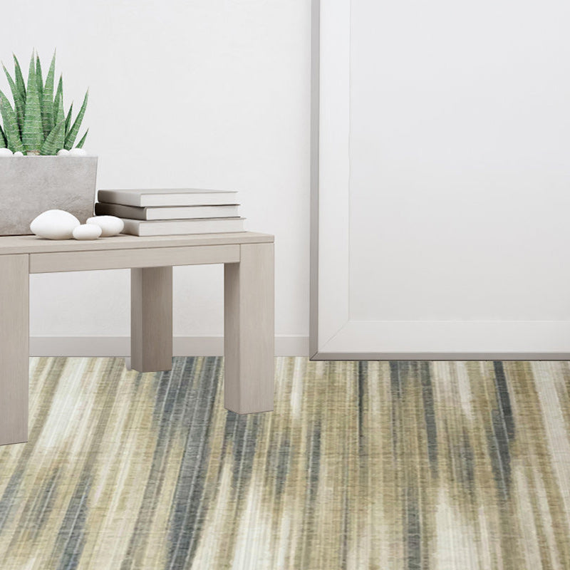 Hellbrauner moderner Teppich aus Polyester mit Pinselstrich-Streifenmuster waschbarer Teppich mit rutschfester Rückseite Teppich für das Wohnzimmer