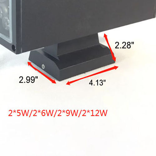 Moderner minimalistischer quadratischer Säulen-LED-leuchtender wetterfester Wandleuchten-Lampe