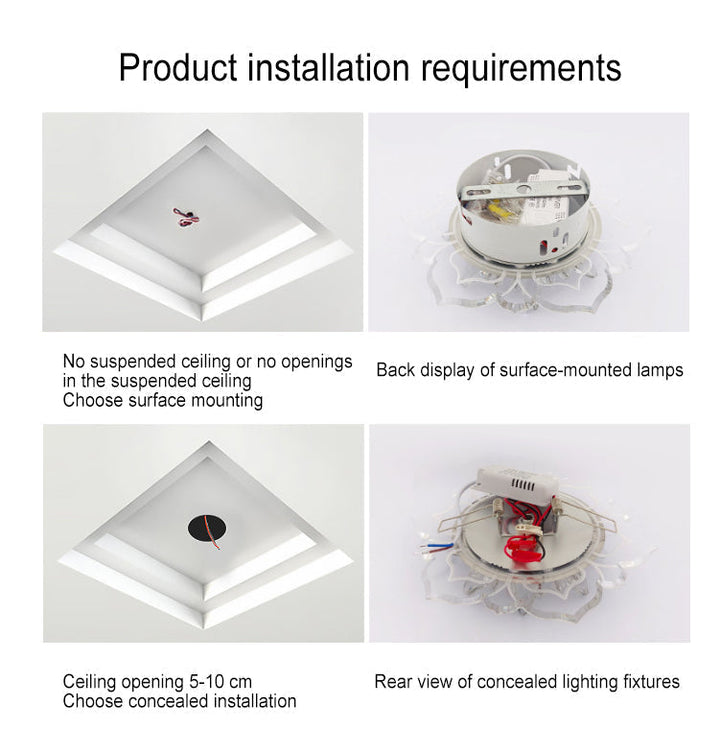 GlowPetal LED Kristall Deckenleuchte | Blumenförmig | Modernes Design | Energiesparend | Dekorative Beleuchtung