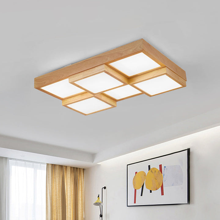 RusticGlow Pendelleuchte - Mehrere Lichter aus natürlichem Holz