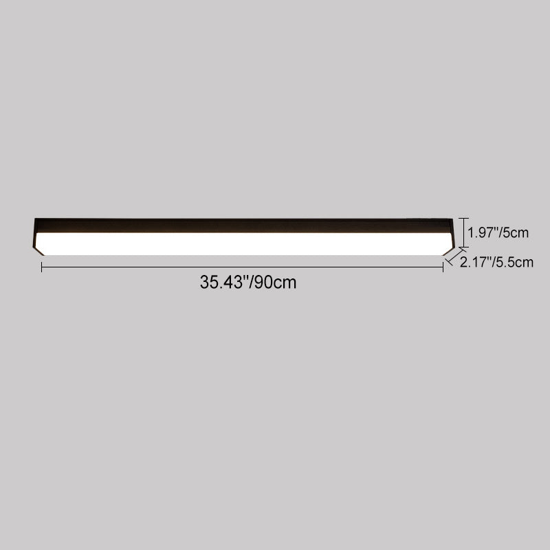 Moderner minimalistischer langer rechteckiger Aluminium-PC-LED-Einbau-Deckenleuchte für Außenpatio