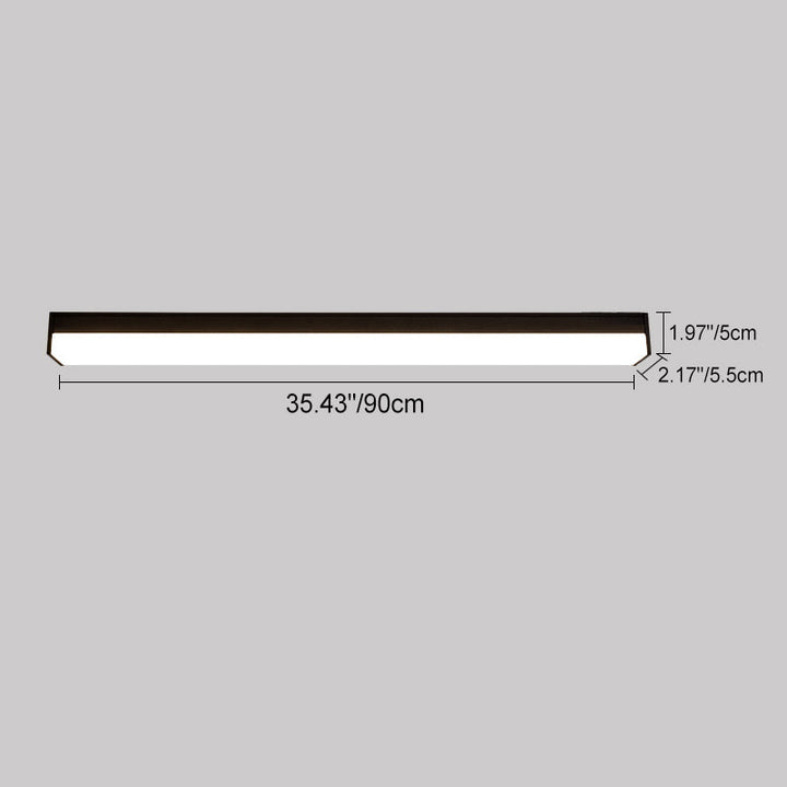 Moderner minimalistischer langer rechteckiger Aluminium-PC-LED-Einbau-Deckenleuchte für Außenpatio