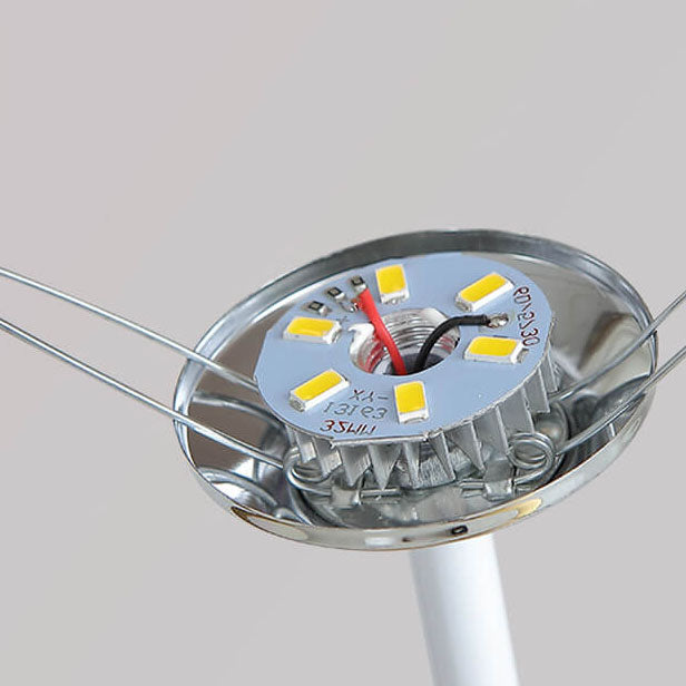 Nordic Vintage Stoffkegel Massivholz LED Tischlampe