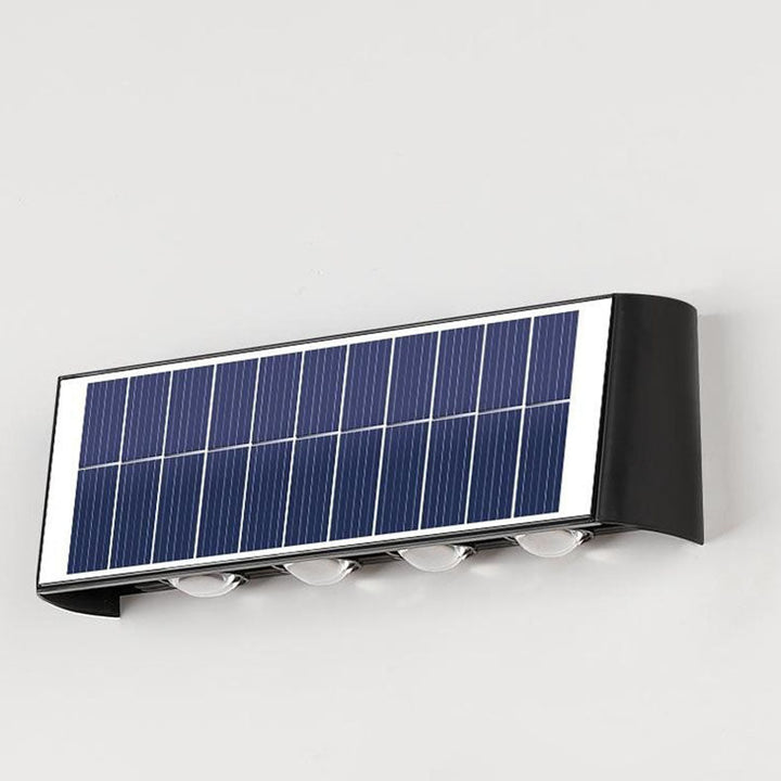 Moderne Einfachheit Solar wasserdichte rechteckige ABS PMMA LED Wandleuchte Lampe für den Außenbereich Terrasse
