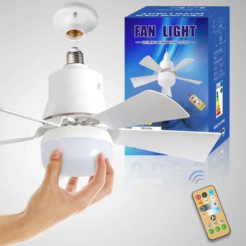 2-IN-1 TRAGBARER DECKENVENTILATOR & LICHT mit Fernbedienung