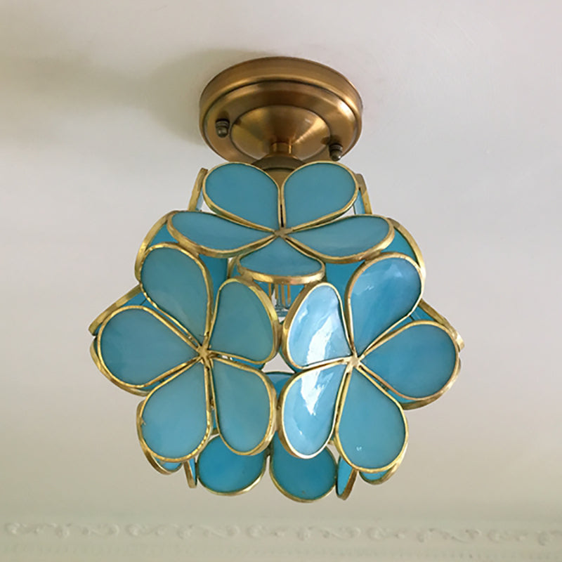 PetalLume – Retro-Glas-Deckenlampe mit Blumen