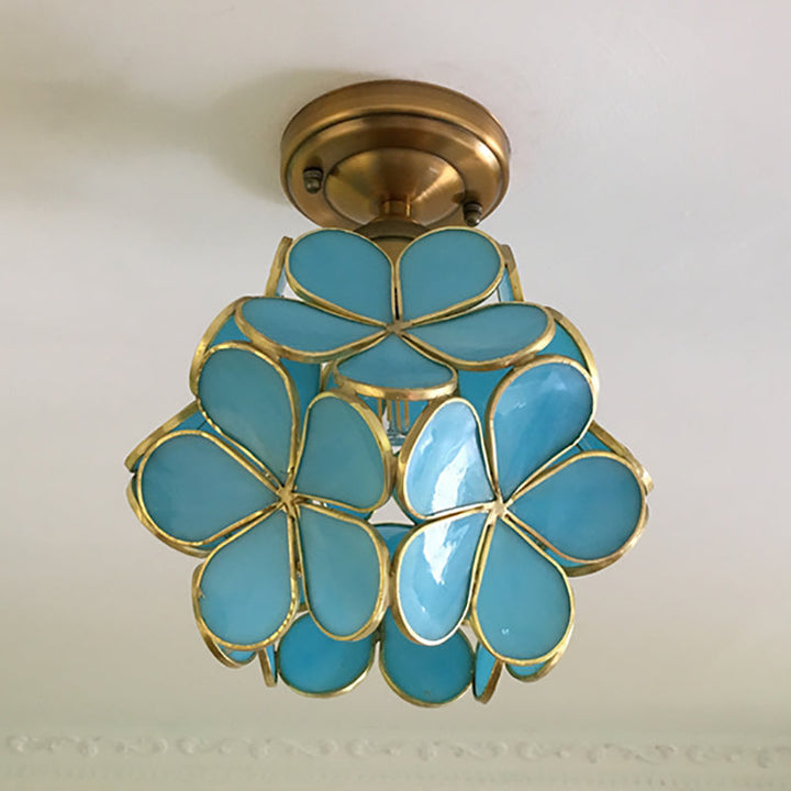 PetalLume – Retro-Glas-Deckenlampe mit Blumen