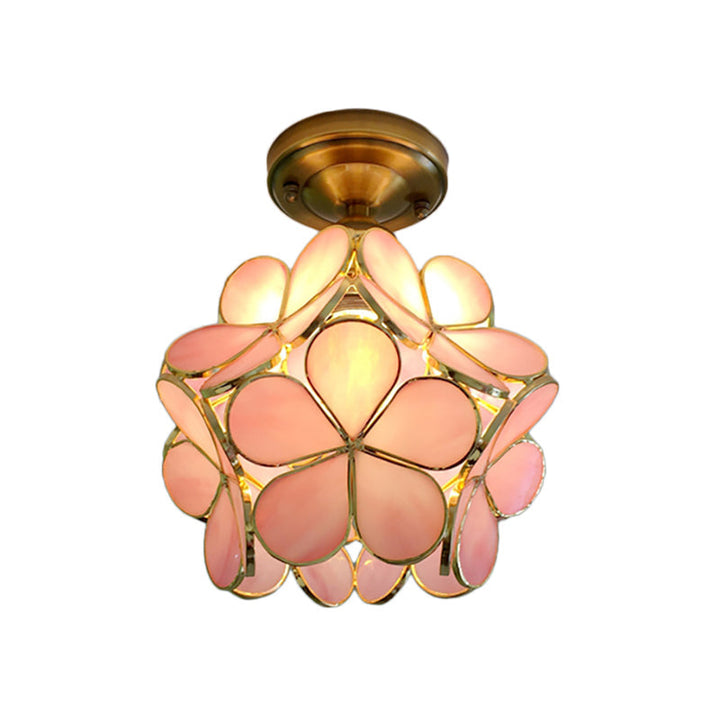 PetalLume – Retro-Glas-Deckenlampe mit Blumen