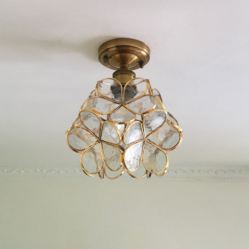 PetalLume – Retro-Glas-Deckenlampe mit Blumen