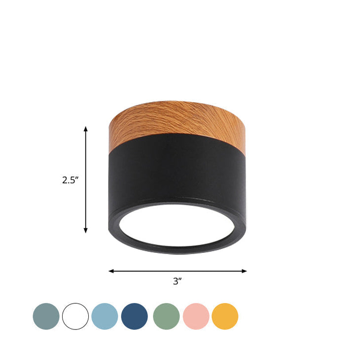 Moderne Macaron Deckenlampe – Kompakte Metall/Holz Deckenleuchte für Küche und Bar in Gelb, Blue und Black