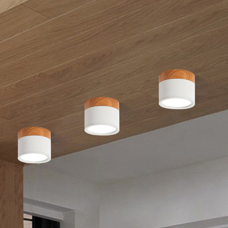Moderne Macaron Deckenlampe – Kompakte Metall/Holz Deckenleuchte für Küche und Bar in Gelb, Blue und Black