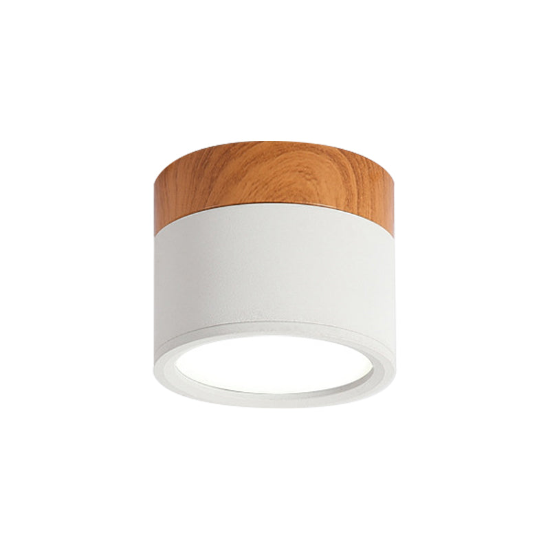 Moderne Macaron Deckenlampe – Kompakte Metall/Holz Deckenleuchte für Küche und Bar in Gelb, Blue und Black