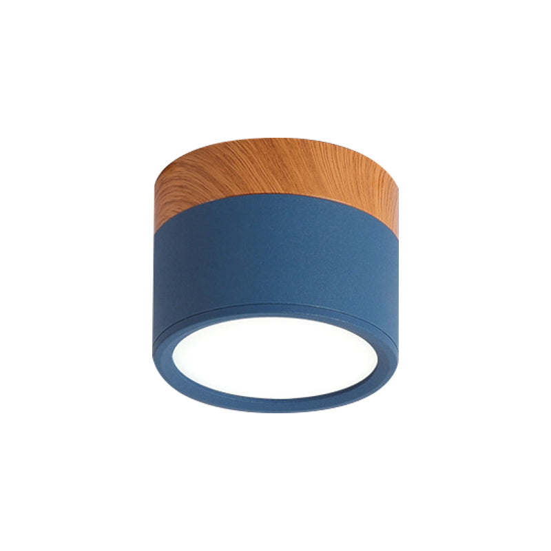 Moderne Macaron Deckenlampe – Kompakte Metall/Holz Deckenleuchte für Küche und Bar in Gelb, Blue und Black