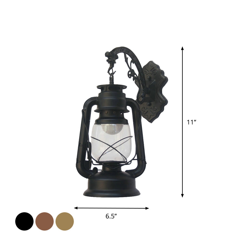 1-Licht Kerosin Wandbeleuchtung Nautisch Schwarz/Kupfer/Bronze Klarglas Wandlampen für das Esszimmer