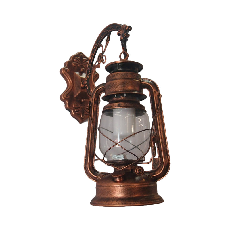 1-Licht Kerosin Wandbeleuchtung Nautisch Schwarz/Kupfer/Bronze Klarglas Wandlampen für das Esszimmer