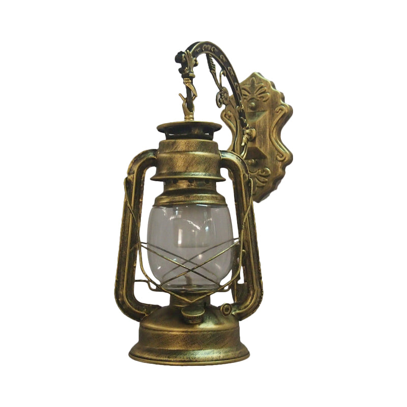 1-Licht Kerosin Wandbeleuchtung Nautisch Schwarz/Kupfer/Bronze Klarglas Wandlampen für das Esszimmer