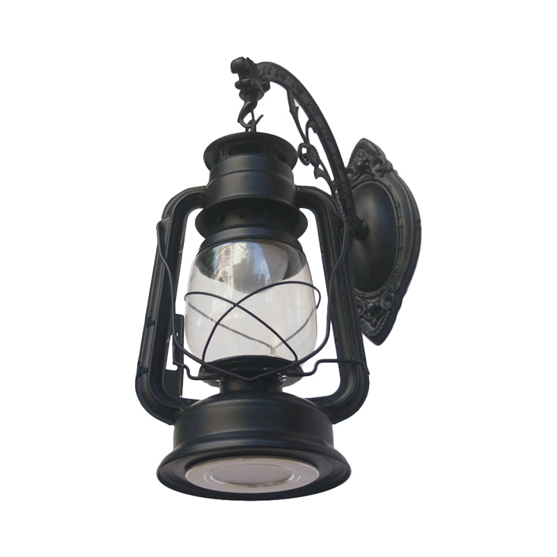 1-Licht Kerosin Wandbeleuchtung Nautisch Schwarz/Kupfer/Bronze Klarglas Wandlampen für das Esszimmer