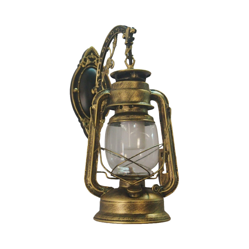 1-Licht Kerosin Wandbeleuchtung Nautisch Schwarz/Kupfer/Bronze Klarglas Wandlampen für das Esszimmer