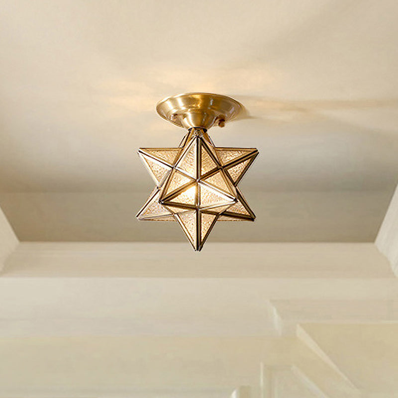 StarLuxe Deckenleuchte - Traditionelle Messing-Deckenlampe mit Glas