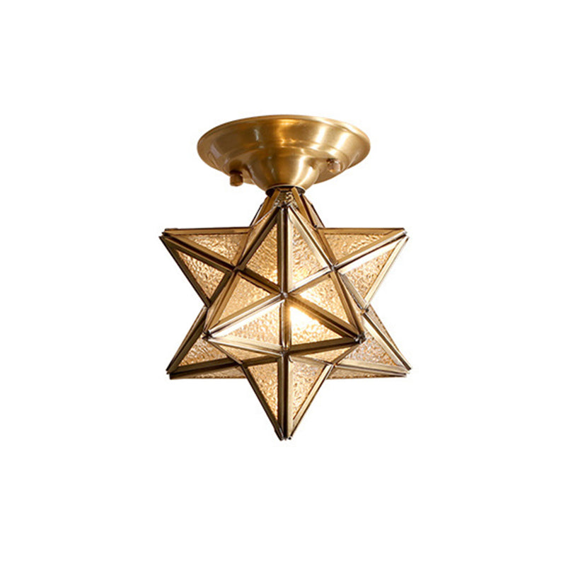 StarLuxe Deckenleuchte - Traditionelle Messing-Deckenlampe mit Glas