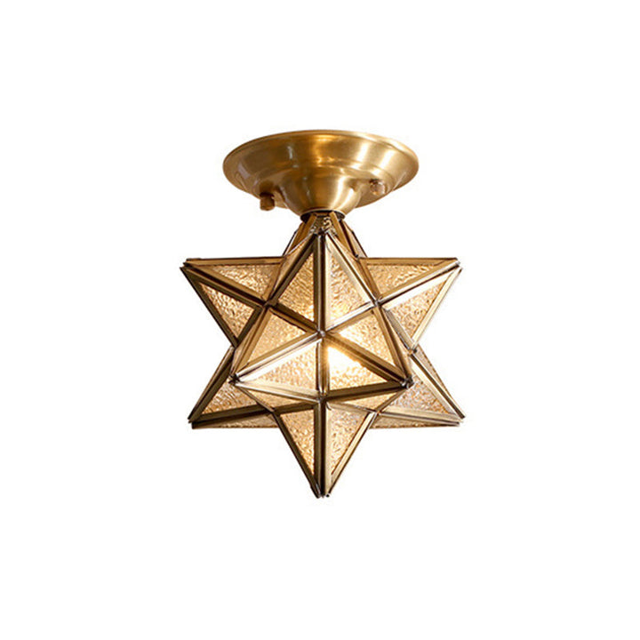 StarLuxe Deckenleuchte - Traditionelle Messing-Deckenlampe mit Glas