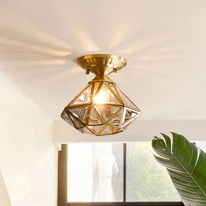 StarLuxe Deckenleuchte - Traditionelle Messing-Deckenlampe mit Glas