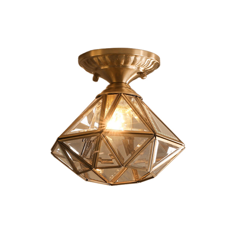StarLuxe Deckenleuchte - Traditionelle Messing-Deckenlampe mit Glas