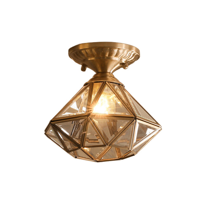 StarLuxe Deckenleuchte - Traditionelle Messing-Deckenlampe mit Glas