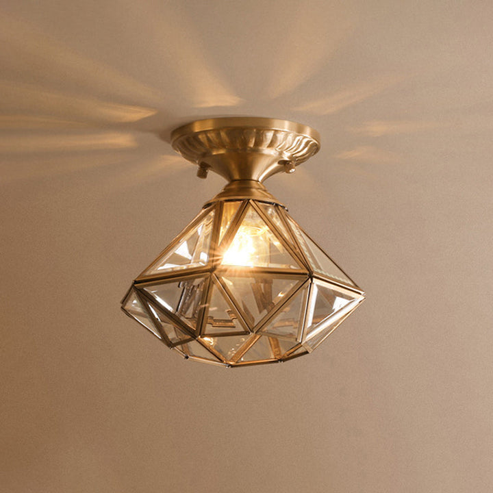 StarLuxe Deckenleuchte - Traditionelle Messing-Deckenlampe mit Glas