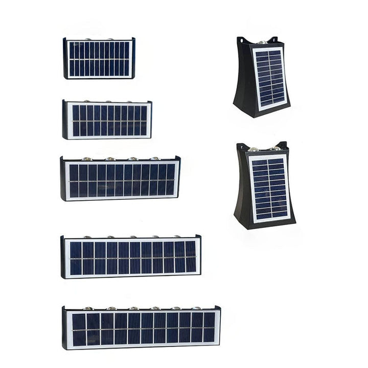 Moderne Einfachheit Solar wasserdichte rechteckige ABS PMMA LED Wandleuchte Lampe für den Außenbereich Terrasse