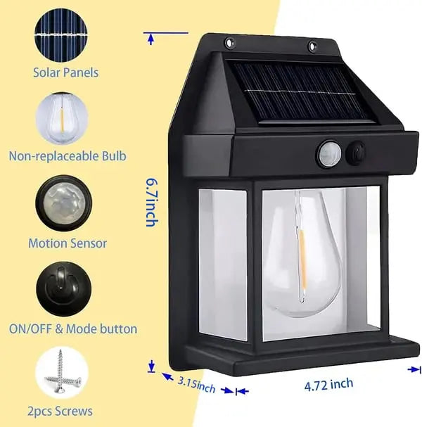 Solar-Wandlampe für den Außenbereich – Mit Bewegungsmelder & Dämmerungsautomatik