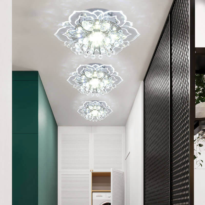 GlowPetal LED Kristall Deckenleuchte | Blumenförmig | Modernes Design | Energiesparend | Dekorative Beleuchtung