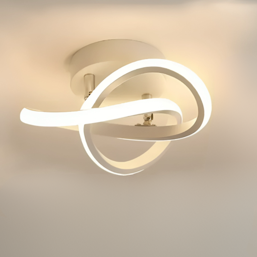 Moderne LED-Deckenlampe 18W | Kreatives Design mit 2 Ringen | Energiesparende Beleuchtung für Wohnzimmer & Büro 24 cm