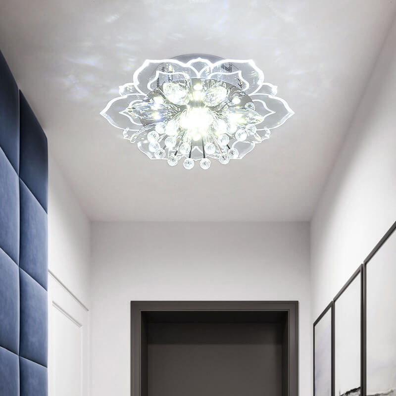 GlowPetal LED Kristall Deckenleuchte | Blumenförmig | Modernes Design | Energiesparend | Dekorative Beleuchtung