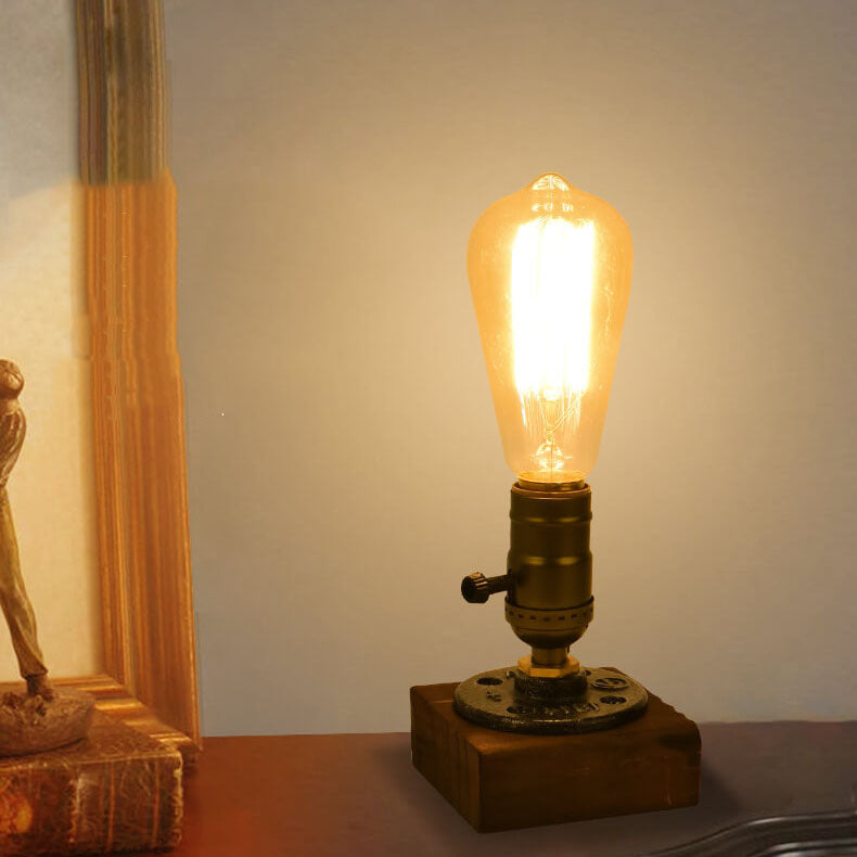 Vintage Industrial Eisen Glühbirne 1-Licht Tischlampe